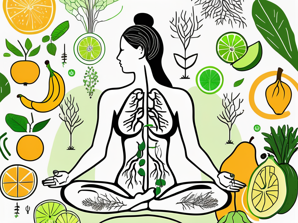 A human silhouette highlighting the vagus nerve pathway