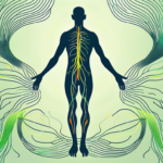 The vagus nerve highlighted within a silhouette of a human body