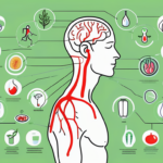 A human body silhouette with the vagus nerve highlighted