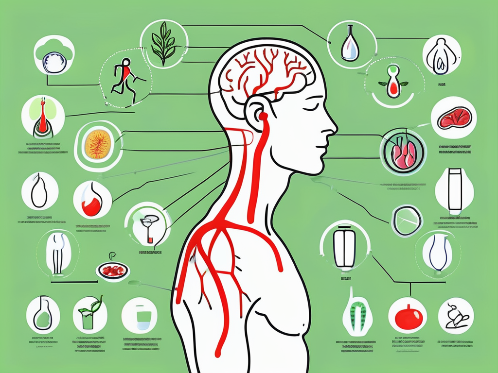 A human body silhouette with the vagus nerve highlighted