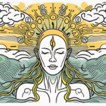 The vagus nerve as a glowing line running from the brain through the body