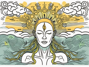 The vagus nerve as a glowing line running from the brain through the body