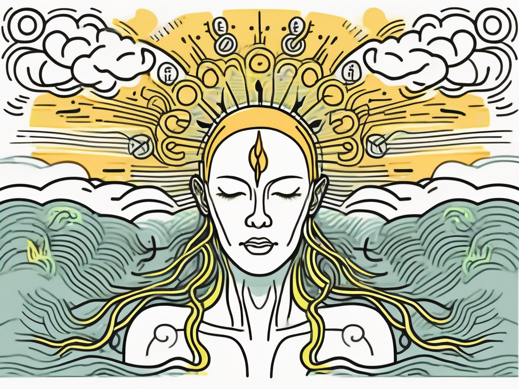 The vagus nerve as a glowing line running from the brain through the body