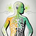 A human silhouette in a relaxed posture with an emphasis on the respiratory system