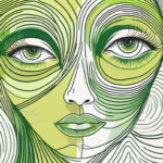 A pair of eyes surrounded by abstract