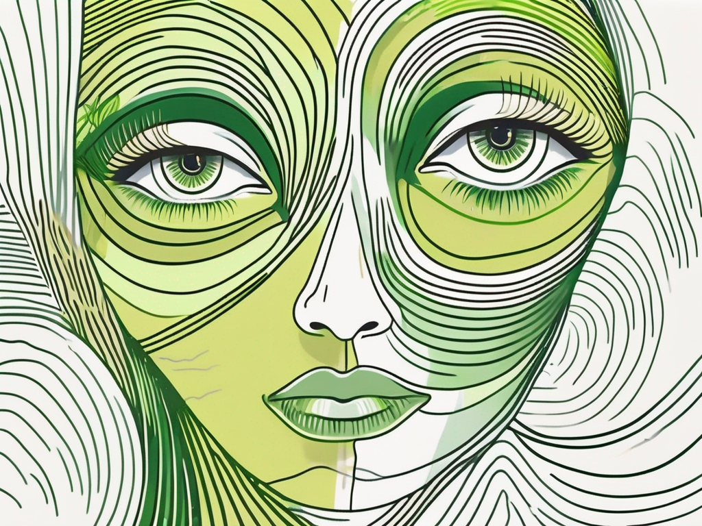 A pair of eyes surrounded by abstract