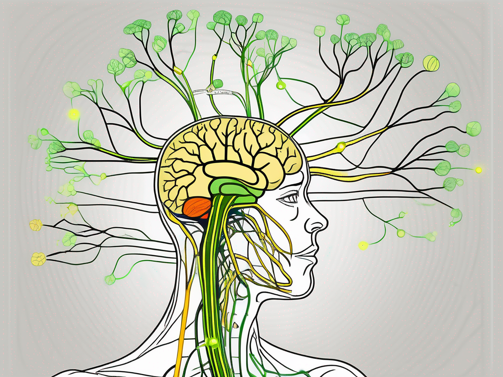 The human nervous system highlighting the vagus nerve