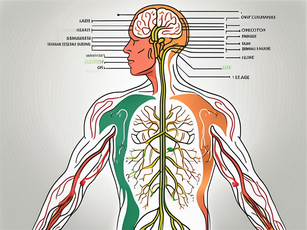 The vagus nerve highlighted in the human body