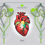 The human heart highlighting the vagus nerve and its connection to the atrium