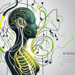 A stylized human silhouette with the vagus nerve highlighted