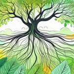 A serene landscape with a prominent tree symbolizing the vagus nerve