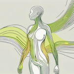 A stylized human silhouette with a highlighted area indicating the path of the vagus nerve