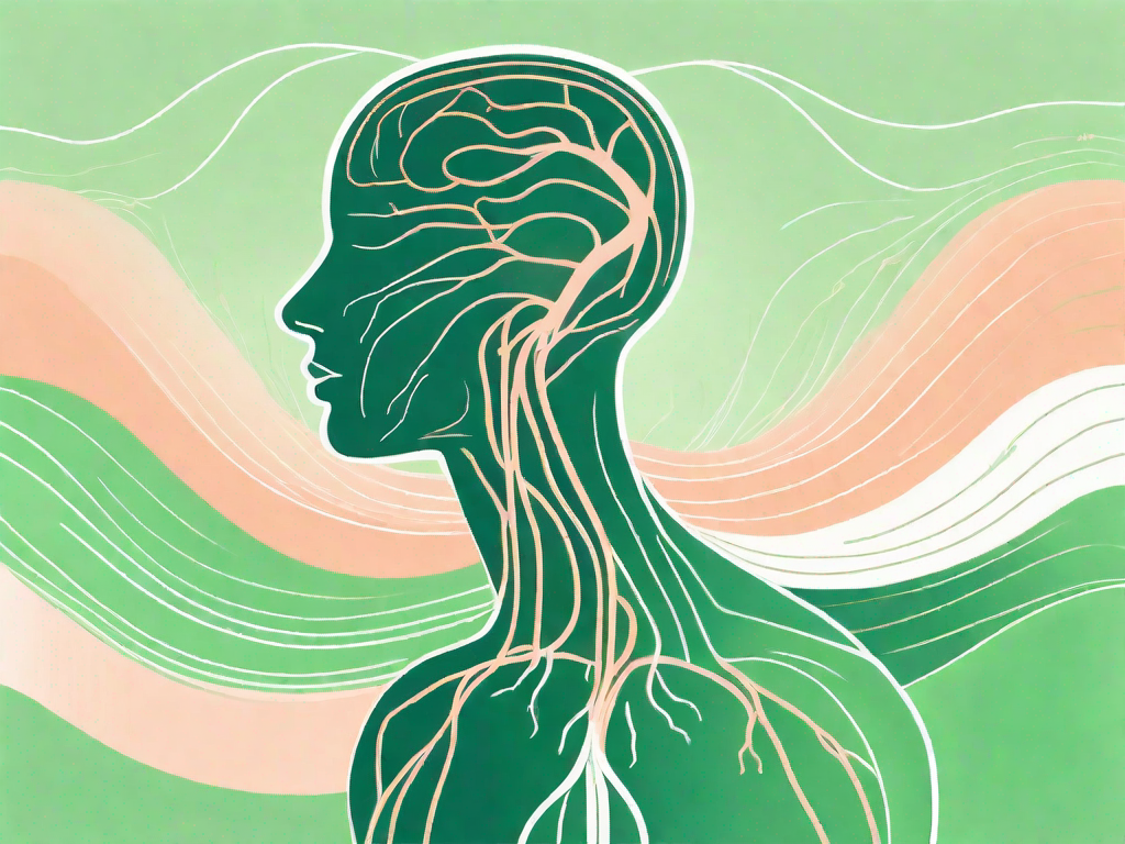 A human silhouette with a highlighted vagus nerve