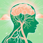 A human silhouette with the vagus nerve highlighted