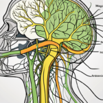 The human nervous system highlighting the vagus nerve