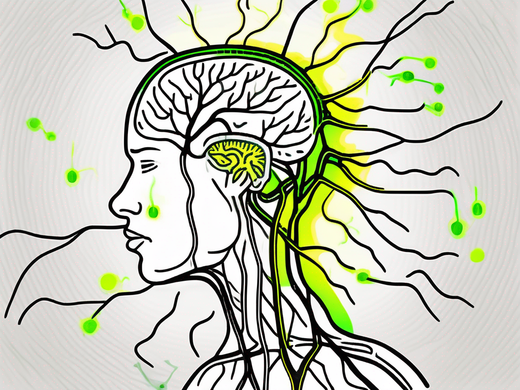 The human nervous system highlighting the vagus nerve