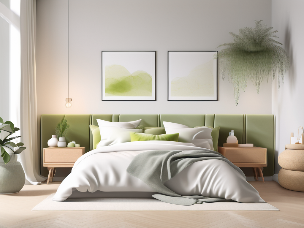 A serene bedroom setting with a plush pillow