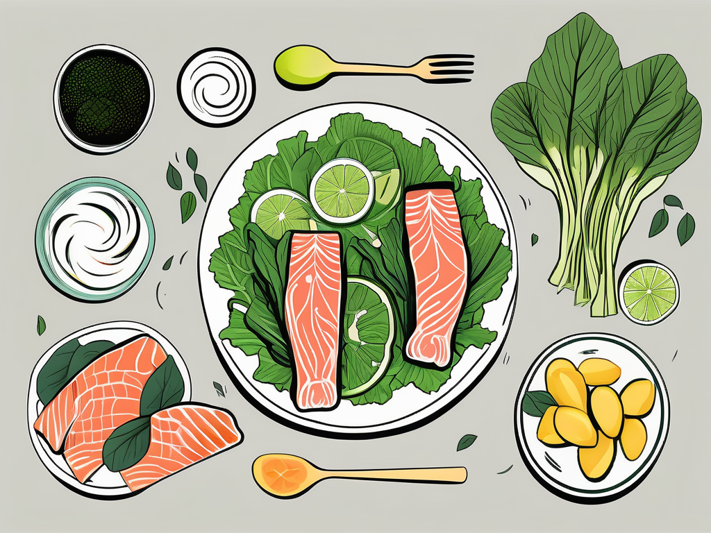 Various foods like salmon
