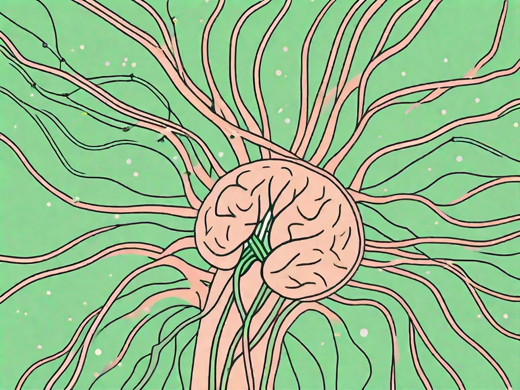 The human nervous system highlighting the vagus nerve