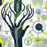 The vagus nerve highlighted in a human body silhouette