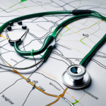 A stethoscope subtly forming the shape of the vagus nerve