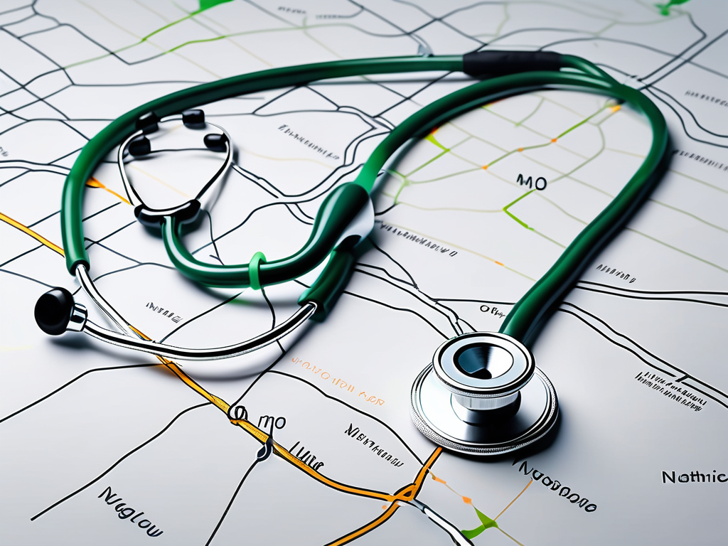 A stethoscope subtly forming the shape of the vagus nerve