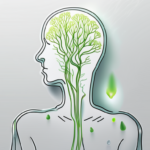 A human silhouette with the vagus nerve highlighted