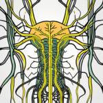 The human nervous system highlighting the vagus nerve