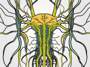 The human nervous system highlighting the vagus nerve