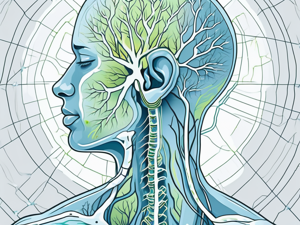 A cross-section of the human neck showing the vagus nerve