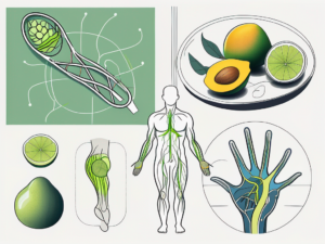 A set of massage tools next to a stylized