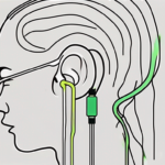 A pair of ear clips connected to a small device