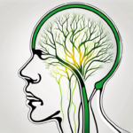 A human body silhouette highlighting the path of the vagus nerve