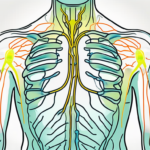 An ice pack placed on a stylized representation of a human chest