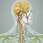 A stylized representation of the vagus nerve in the human body