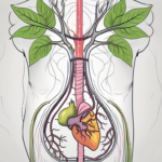 The vagus nerve connected to the digestive system
