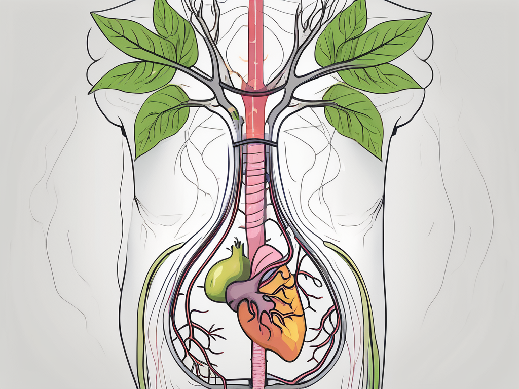 The vagus nerve connected to the digestive system