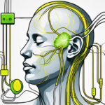 A vagus nerve stimulator implant connected to the vagus nerve