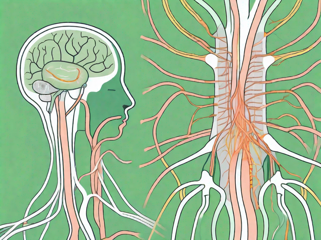 The human nervous system highlighting the vagus nerve