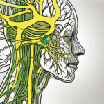 The human nervous system highlighting the vagus nerve