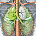 The human anatomy focusing on the vagus nerve and the diaphragm area