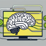 A stylized human brain with the vagus nerve highlighted