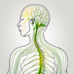 A human silhouette highlighting the acupuncture points related to the vagus nerve
