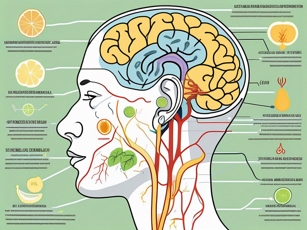 The human ear with the vagus nerve highlighted