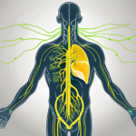 The vagus nerve interacting with the diaphragm