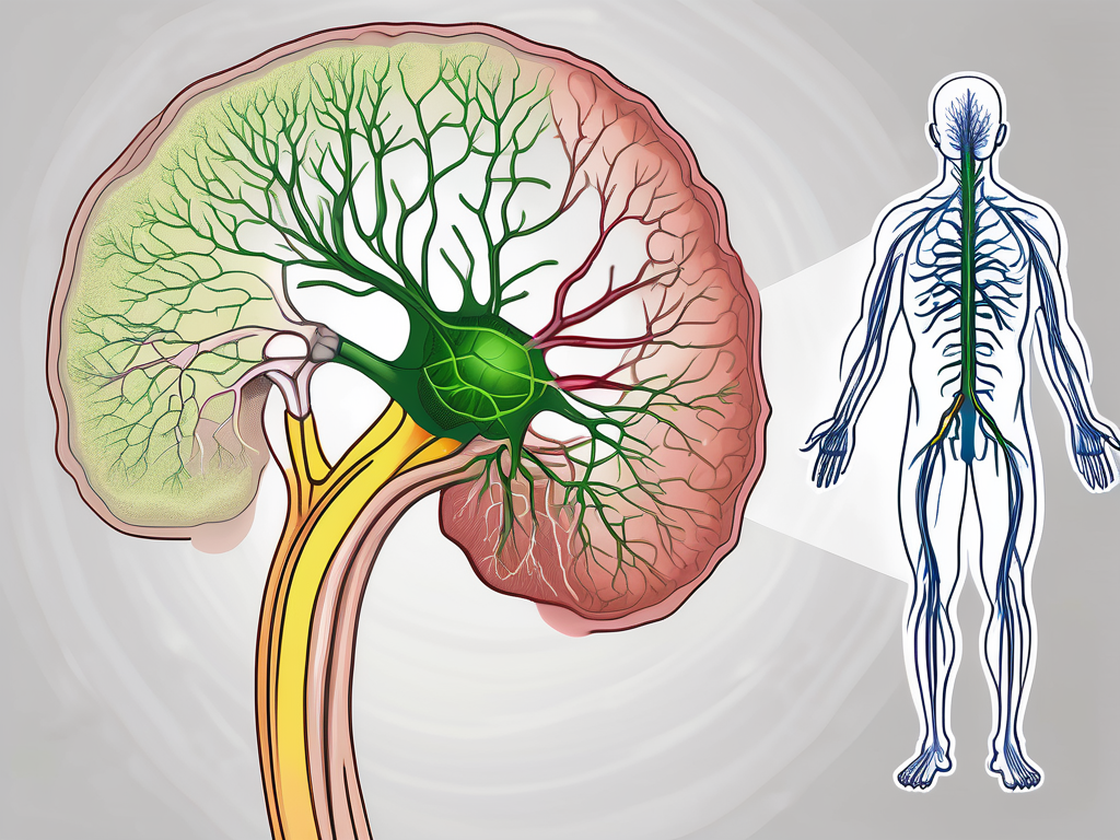 The human body with the vagus nerve highlighted
