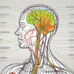 The human body highlighting the path of the vagus nerve