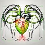 A heart connected to the vagus nerve