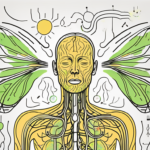 The human nervous system with a highlighted vagus nerve