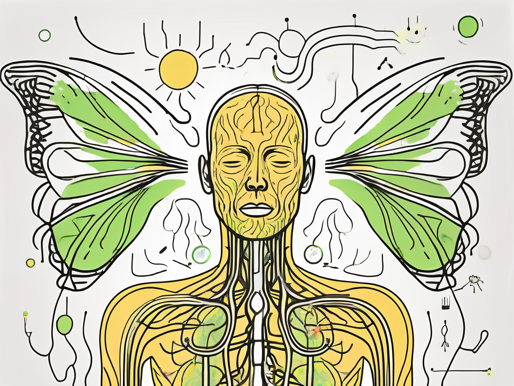 The human nervous system with a highlighted vagus nerve